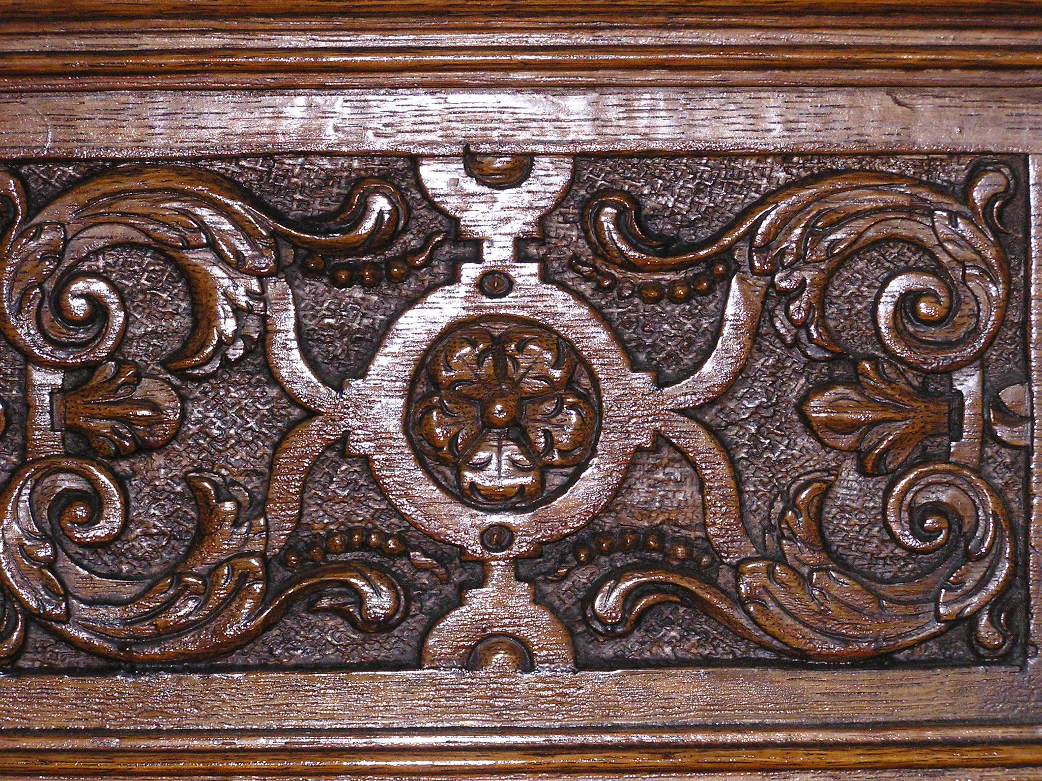 carved panel tableau